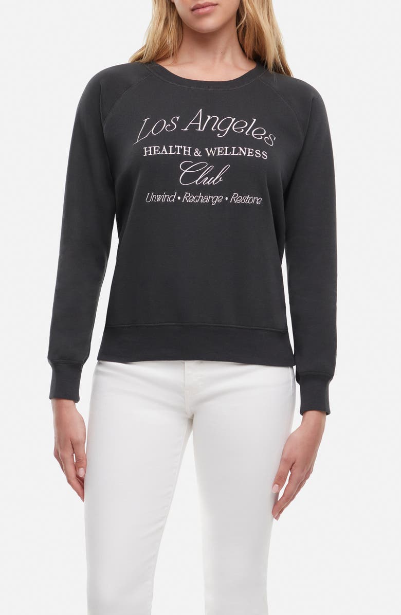 Wildfox LA Wellness Club Sweatshirt, Main, color, Black
