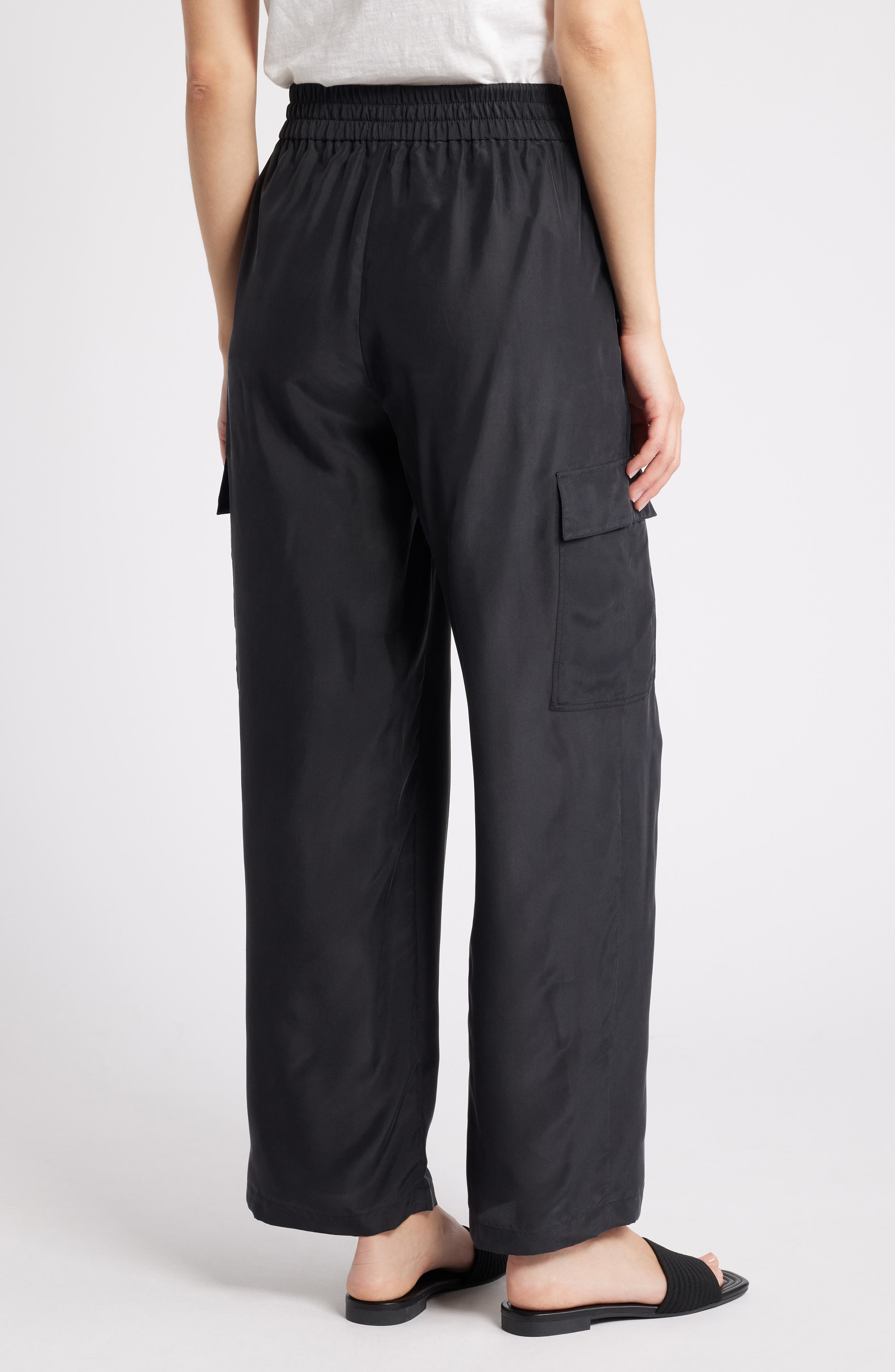 Cargo Silk Straight Leg Drawstring Pants - image 2