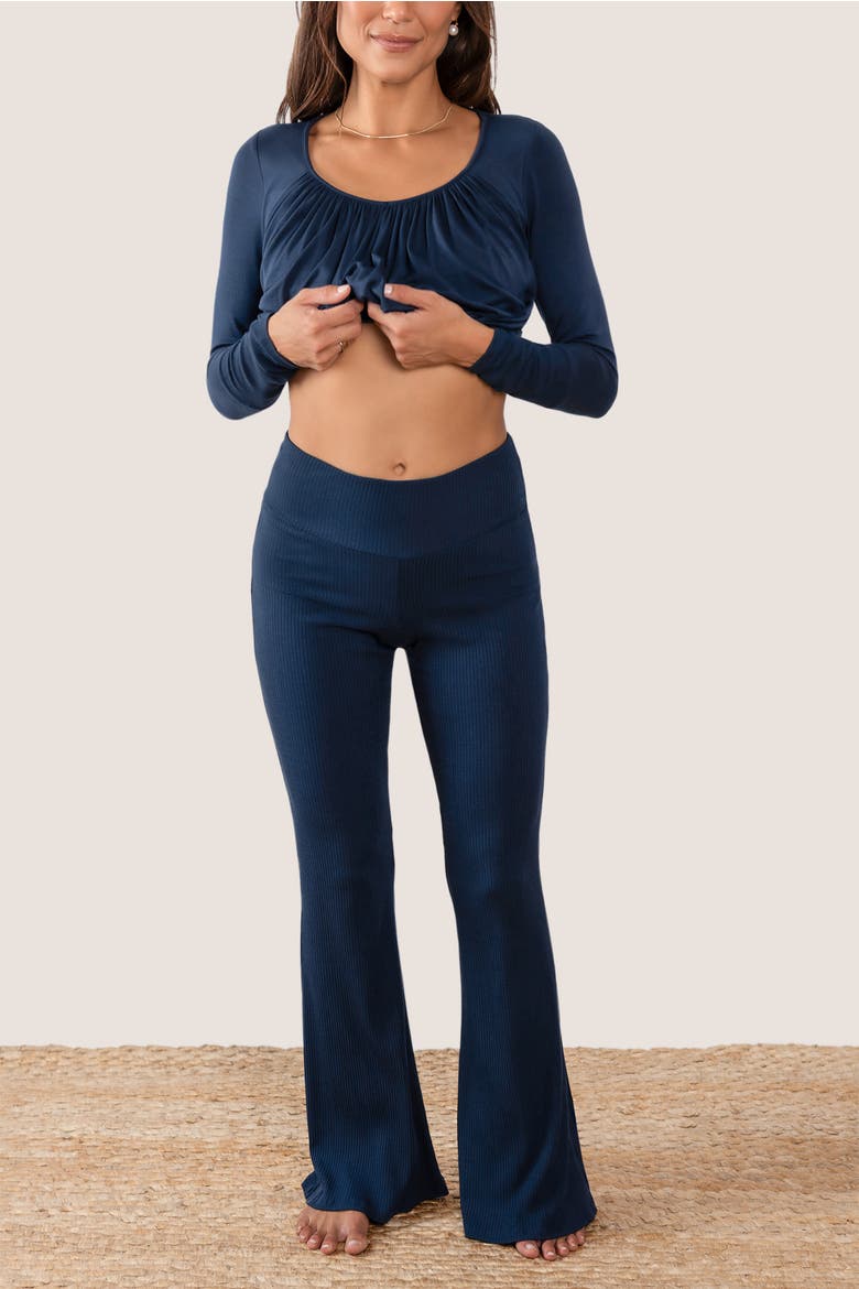 Getaway Rib Lounge Pant, Alternate, color, Navy