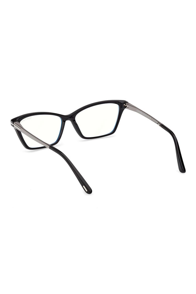 56mm Butterfly Optical Glasses, Alternate, color, SHINY BLACK / GUNMETAL