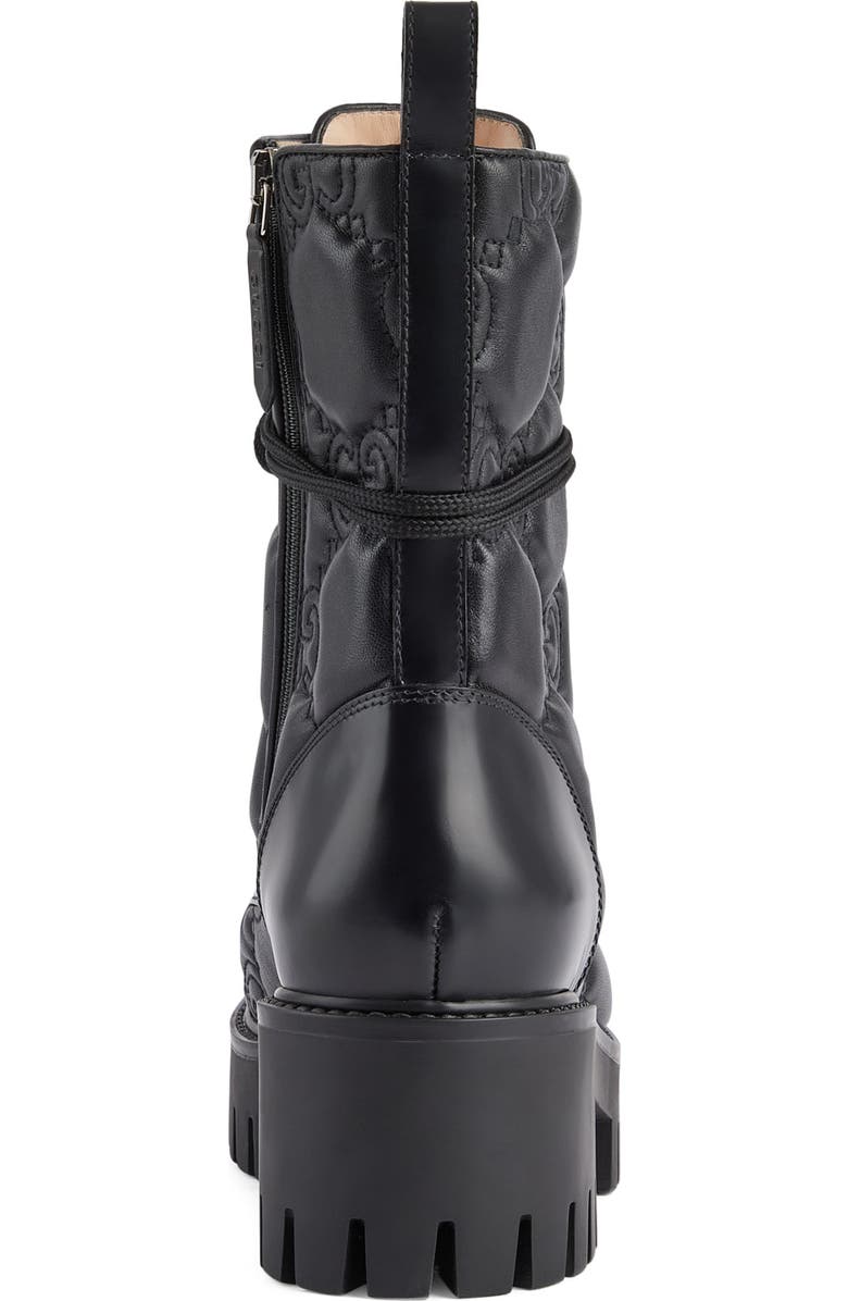 Gucci Logo Quilted Leather Combat Boot, Alternate, color,