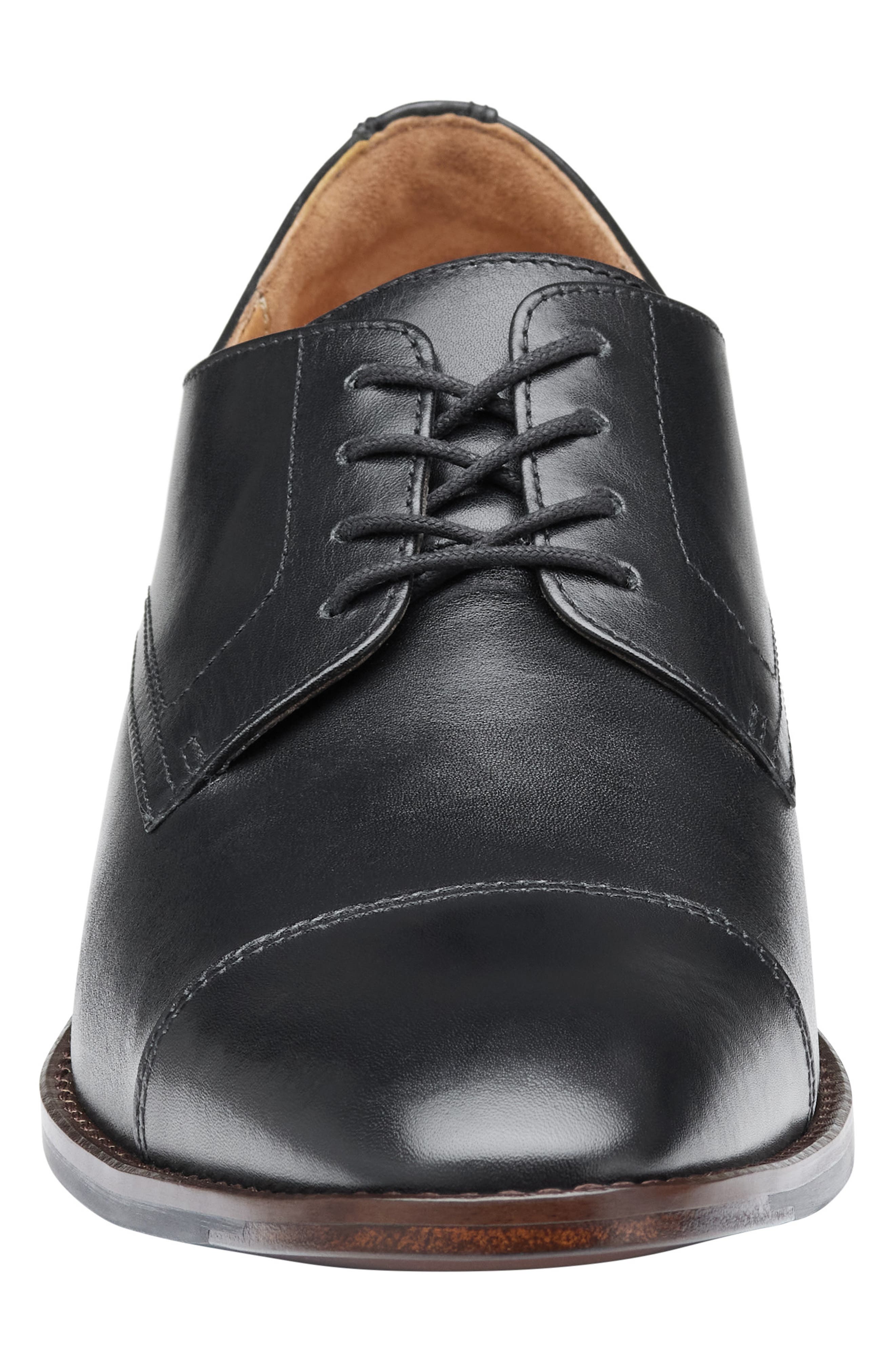 Johnston & Murphy Richland Cap Toe Derby, Alternate, color, Black Full Grain