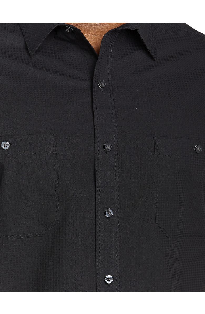 Synrgy by DXL Big & Tall Textured Solid Sport Shirt, Alternate, color, Black