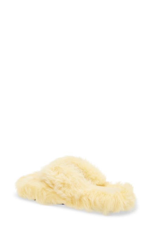 Acne Studios Blurr Shearling Flip Flop In Yellow