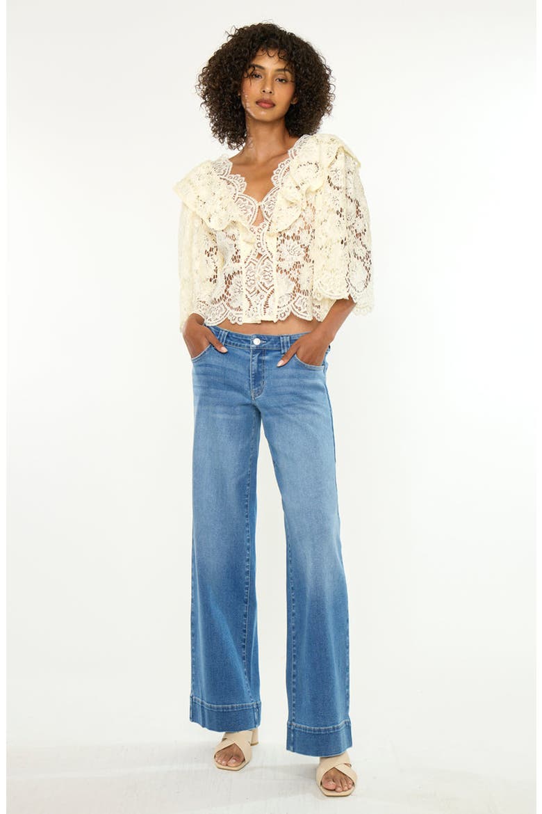 Terri Essentials Low Rise Wide Jeans, Alternate, color, Medium Dark
