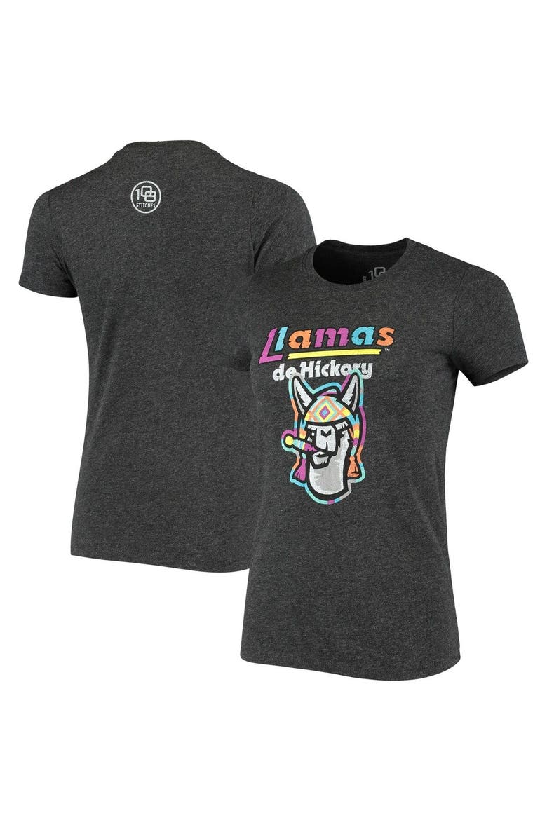 Women's Black Llamas de Hickory Copa de la Diversion Script Tri-Blend Scoop Neck T-Shirt, Main, color, Black