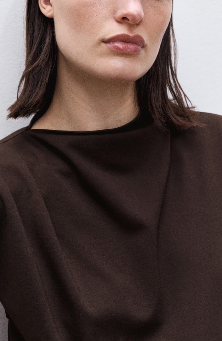 MANGO Draped Neck Sleeveless T-Shirt, Alternate, color,