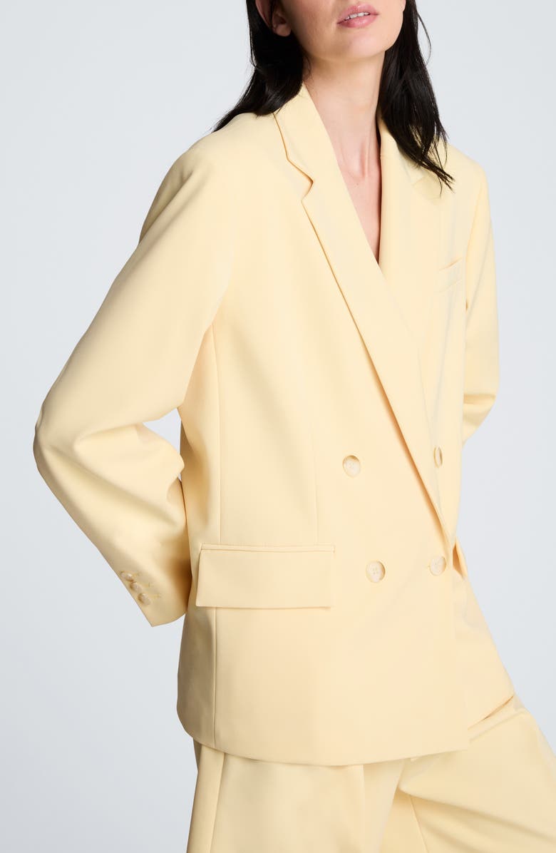 Kenneth Cole Oversize Double Breasted Jacket, Alternate, color, Pastel Yellow