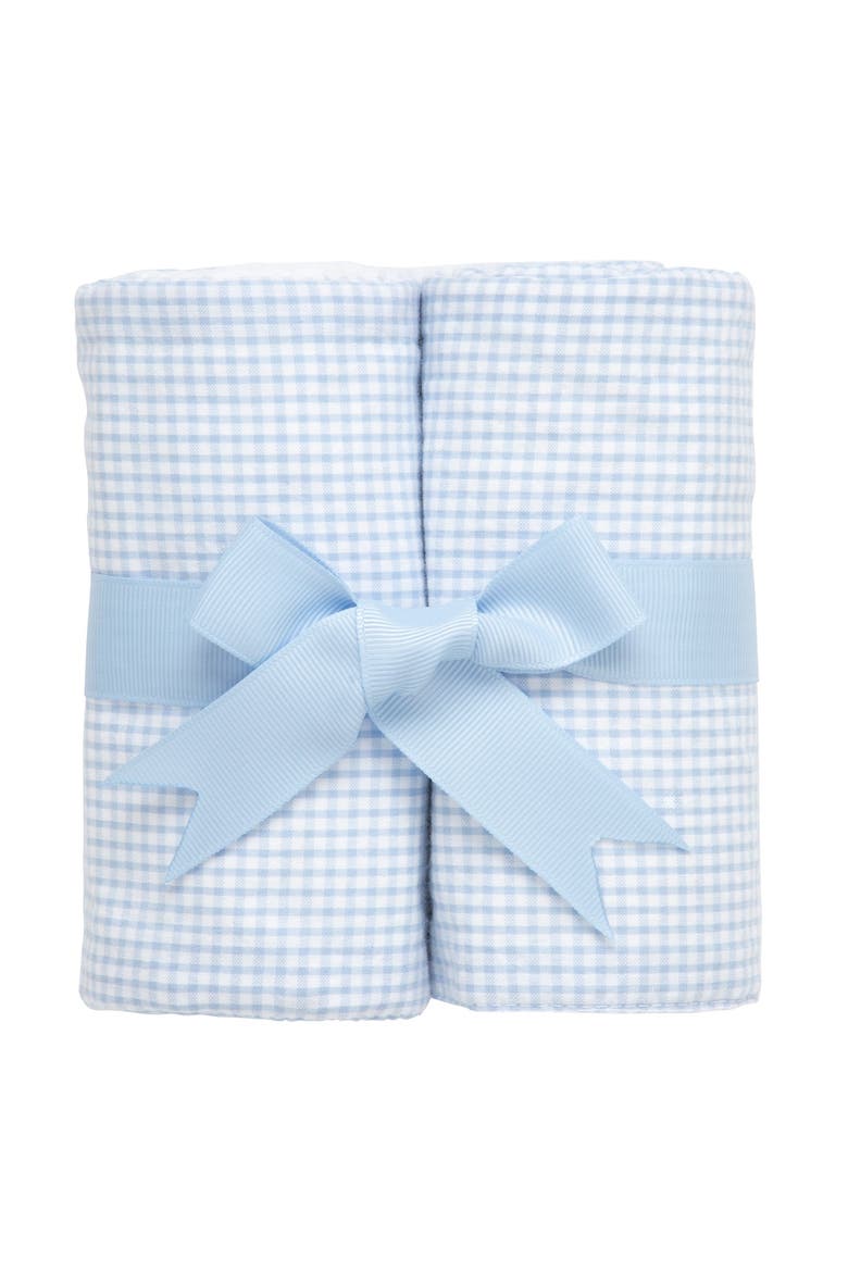 Small Check Set of Two Burp Cloths, Main, color, Blue Small Check