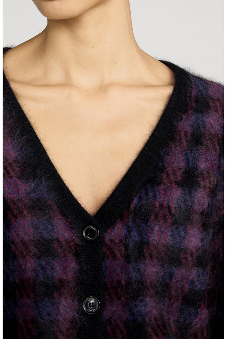 The Brushed Houndstooth Cardigan, Alternate, color, CHESTNUT PLAID
