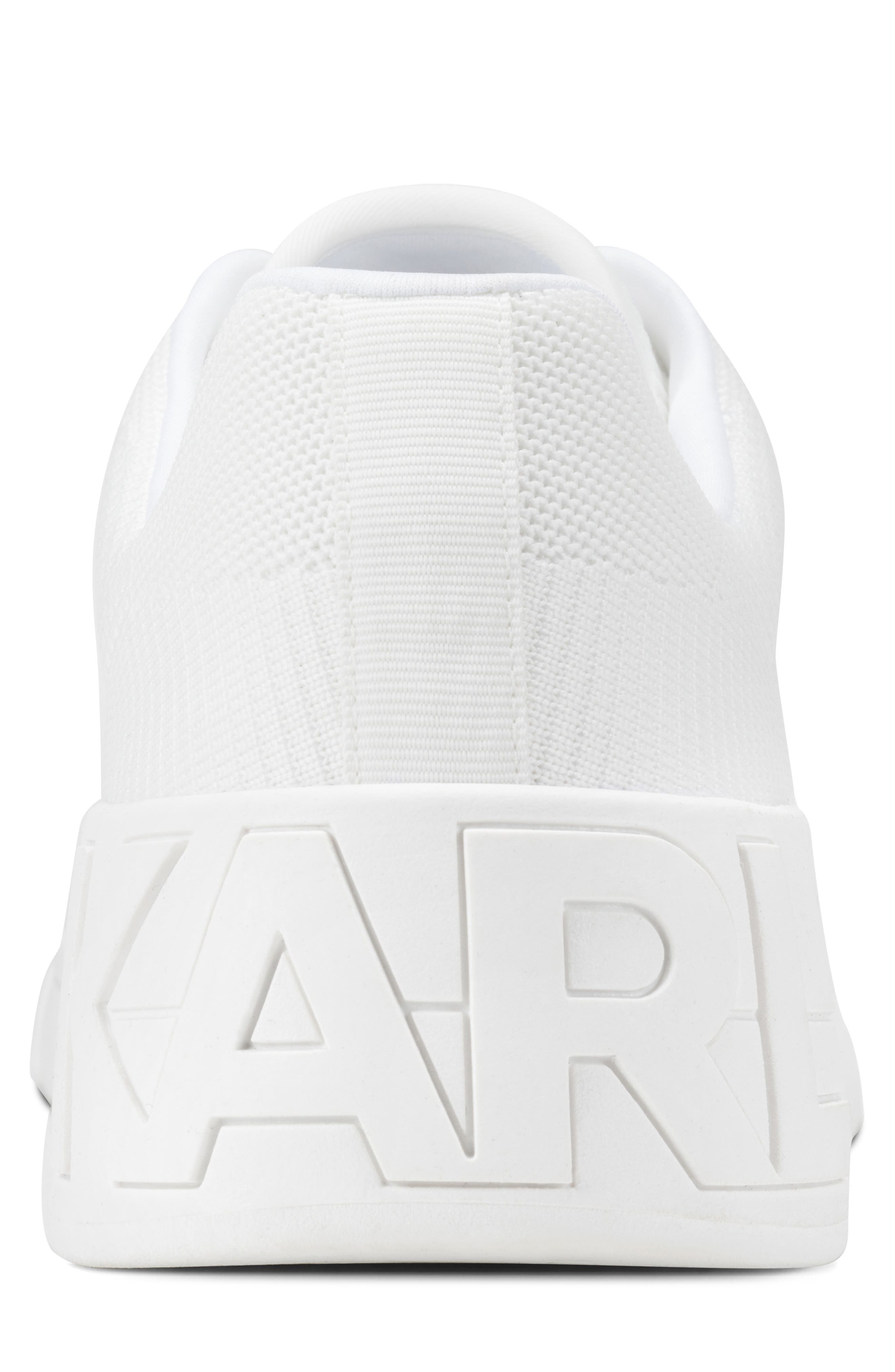 Knit T-Toe Karl Head Sneaker, Alternate, color, WHITE