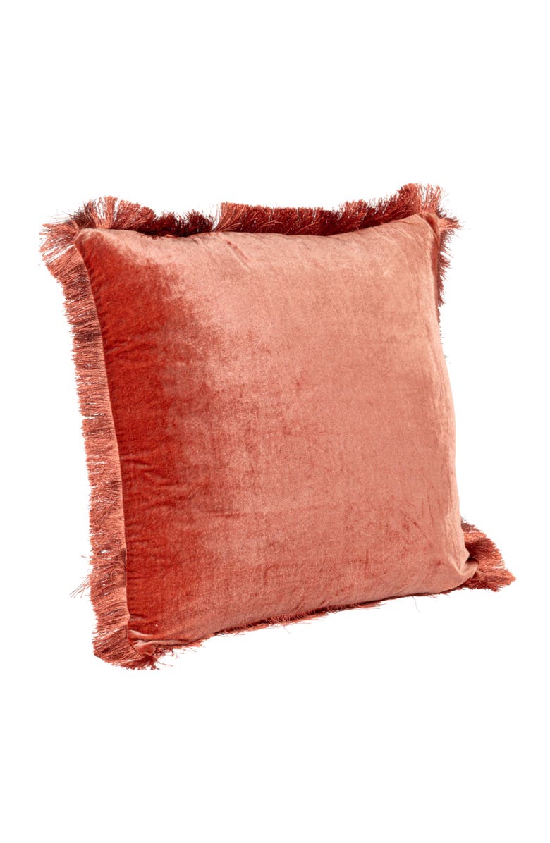 Storied Home Charm Eyelash Fringe Pillow, Clay, Main, color, Tan