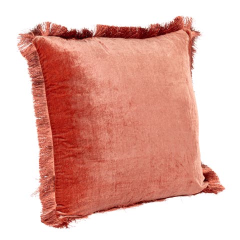 Charm Eyelash Fringe Pillow, Clay