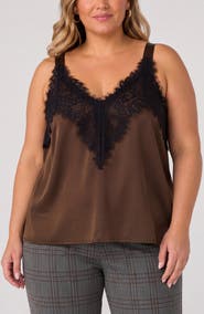 Liverpool Los Angeles Lace Trim Satin Camisole