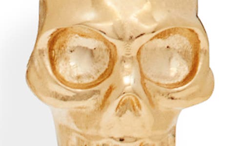 Alexander Mcqueen Skull Liner Drop Earrings In Shiny Gold