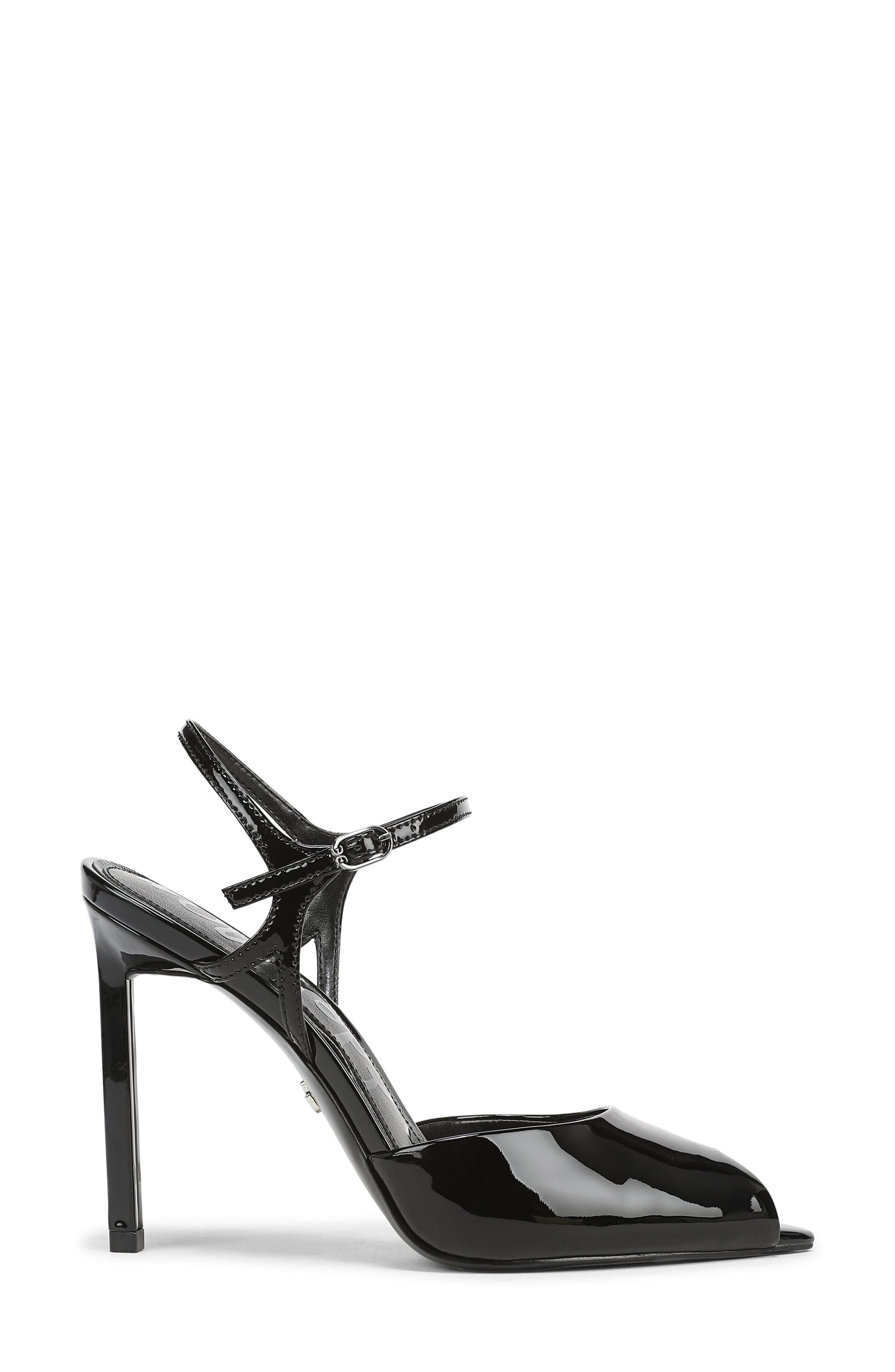 Tinslie Peep Toe Sandal, Alternate, color, BLACK