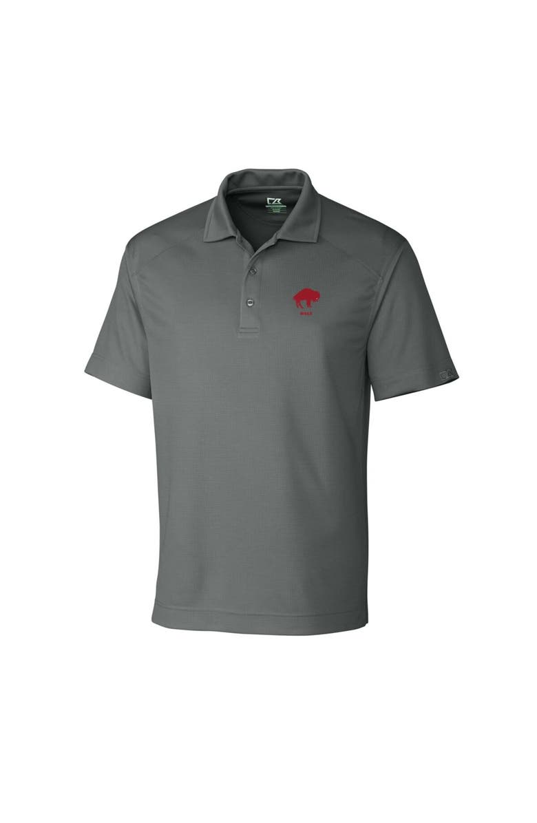 Cutter & Buck Men's Cutter & Buck Steel Buffalo Bills Throwback Logo DryTec Genre Textured Solid Polo, Alternate, color, 