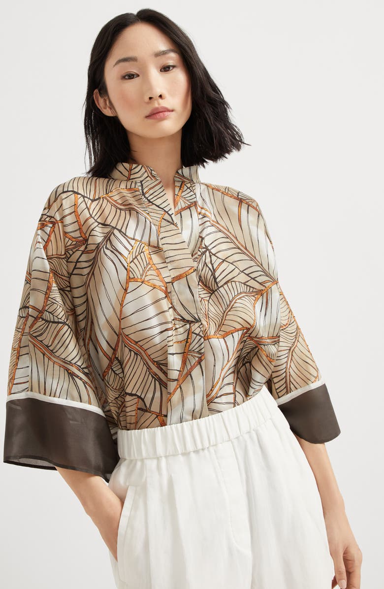 Brunello Cucinelli Organza baggy shorts, Alternate, color, 