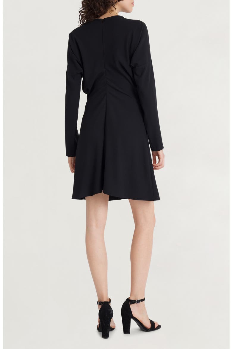 Long Sleeve Fit & Flare Dress, Alternate, color, BLACK