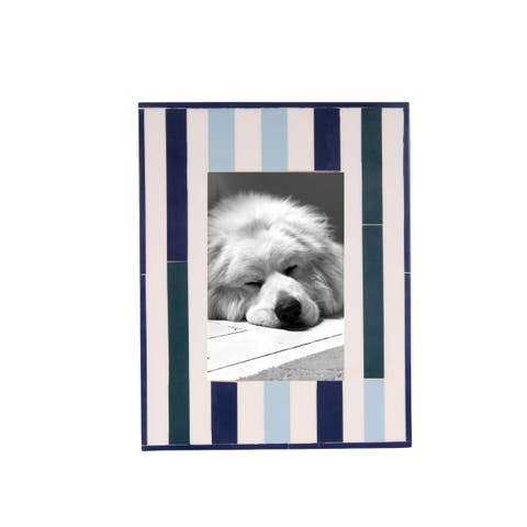 4x6 Daria Blue Green Striped Photo Frame