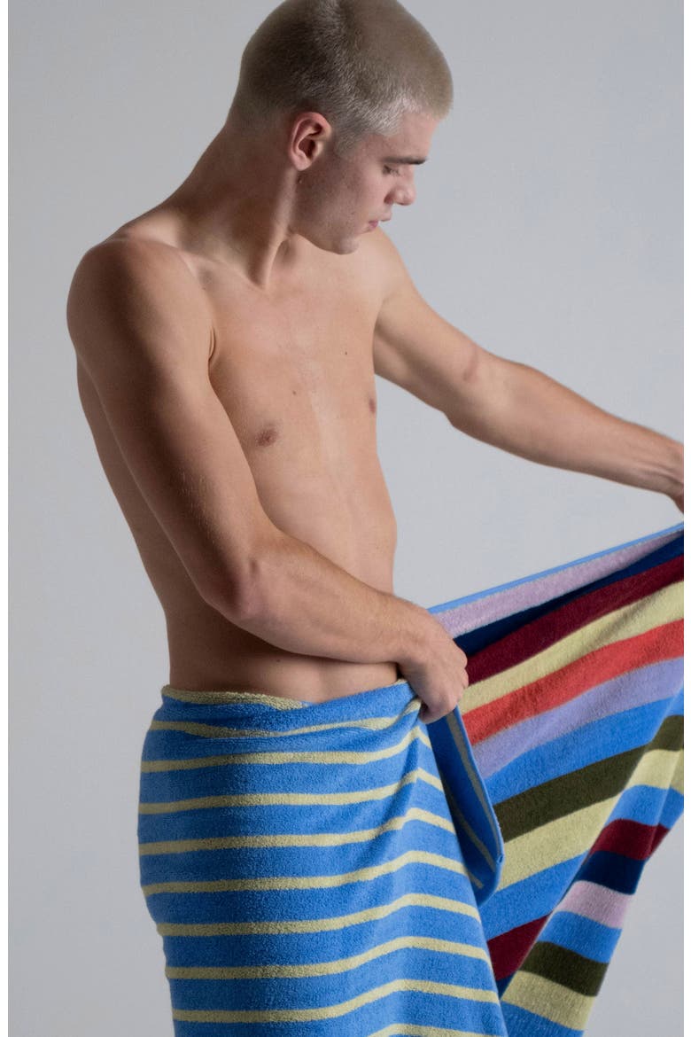 Stripe Bath Towel, Alternate, color, BLUE MULTI STRIPE