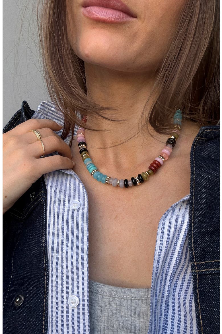 Mariel Semiprecious Bead Necklace, Alternate, color, BLUE