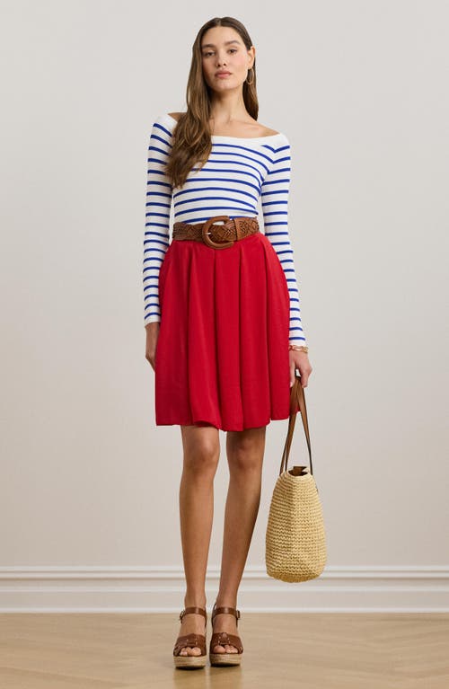 RALPH LAUREN LAUREN RALPH LAUREN SANDWASHED SATIN A-LINE SKIRT 