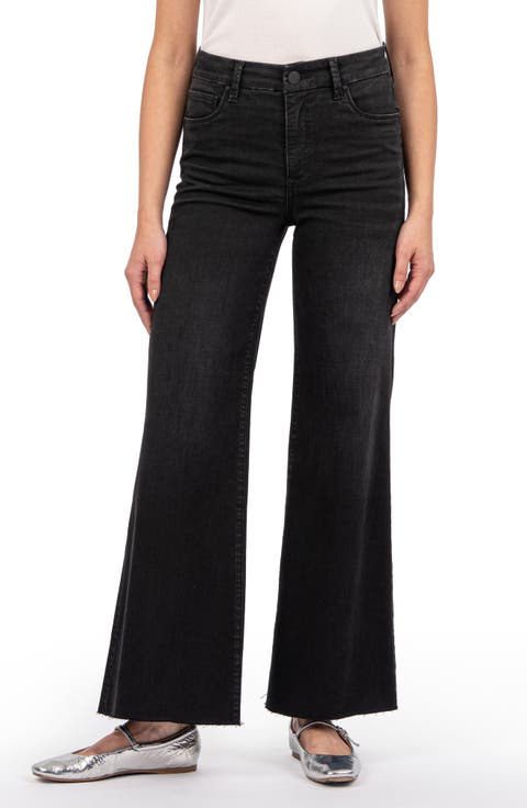 Meg Raw Hem High Waist Wide Leg Jeans (Uplifting)
