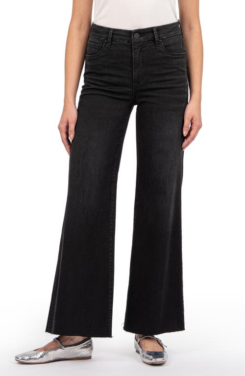 KUT from the Kloth Meg Raw Hem High Waist Wide Leg Jeans in Uplifting 