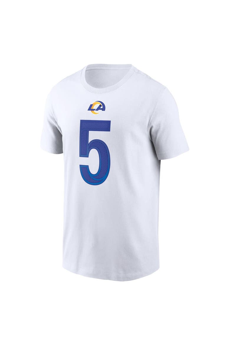 Men's Nike Jalen Ramsey White Los Angeles Rams Player Name & Number T-Shirt, Alternate, color, White