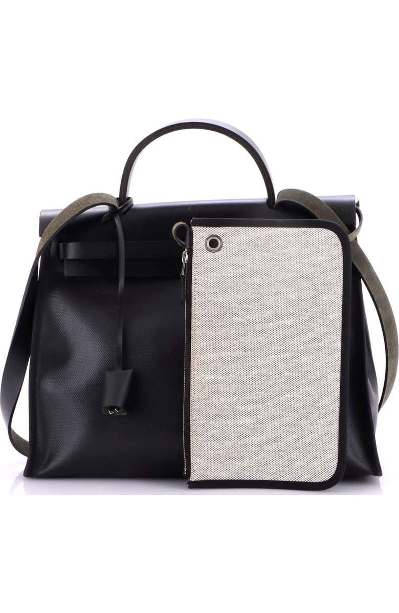 Pre-Owned Hermes Herbag Zip Berline Vache Canvas and Leather 31, Alternate, color, Noir