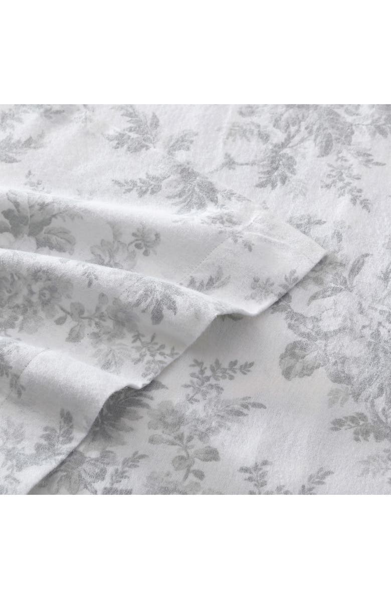 Laura Ashley Vanessa Cotton Flannel Sheet Set, Alternate, color, Light Pastel Grey