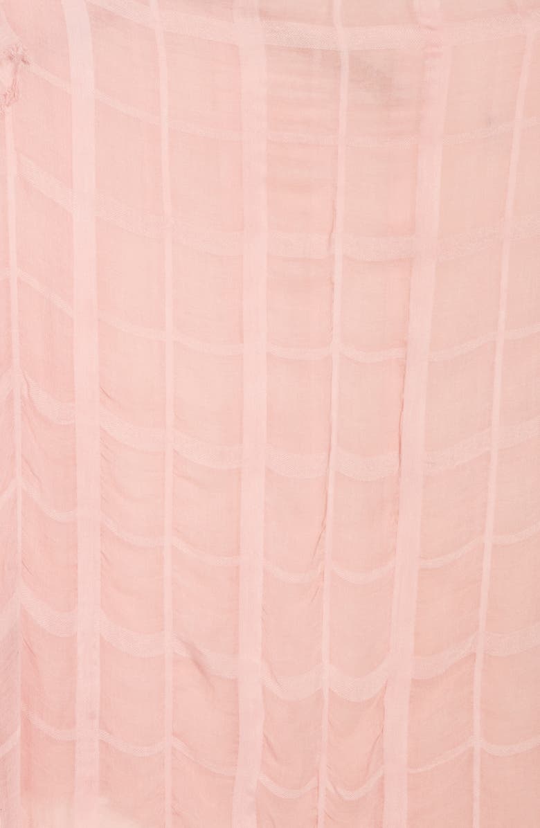 NORDSTROM RACK Lightweight Windowpane Scarf, Alternate, color, Pink Adobe