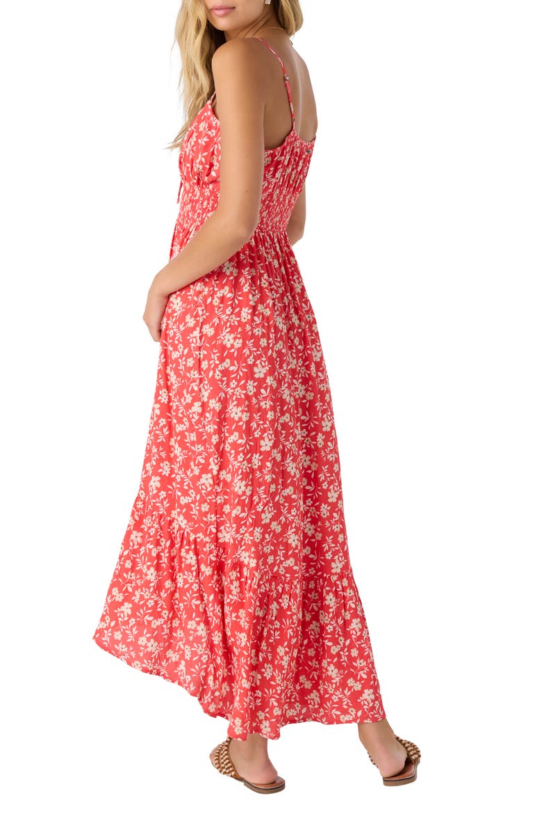 Lettie Smocked Waist Midi Sundress, Alternate, color, CAYENNE