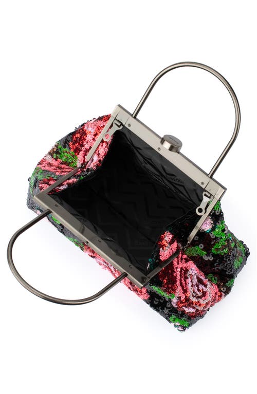 Olga Berg Audrey Sequin Top Handle Bag In Black