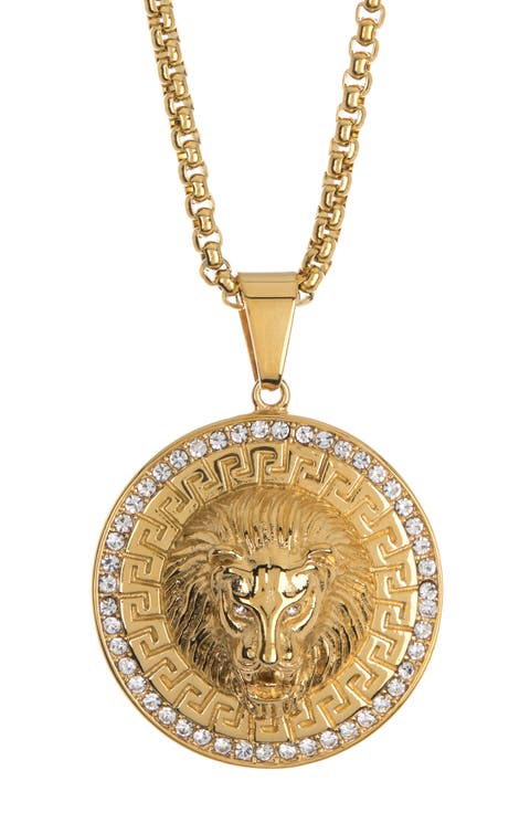Pave Lion Head Pendant Necklace