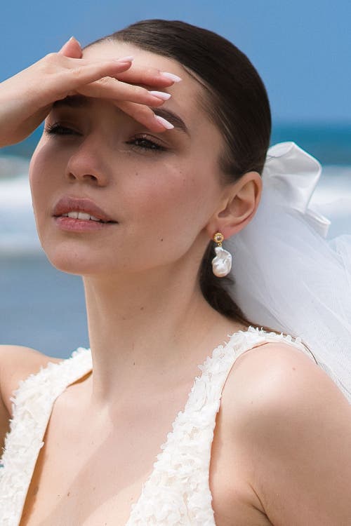 Classicharms Skyler Freshwater Baroque Pearl Drop Earrings In Gold