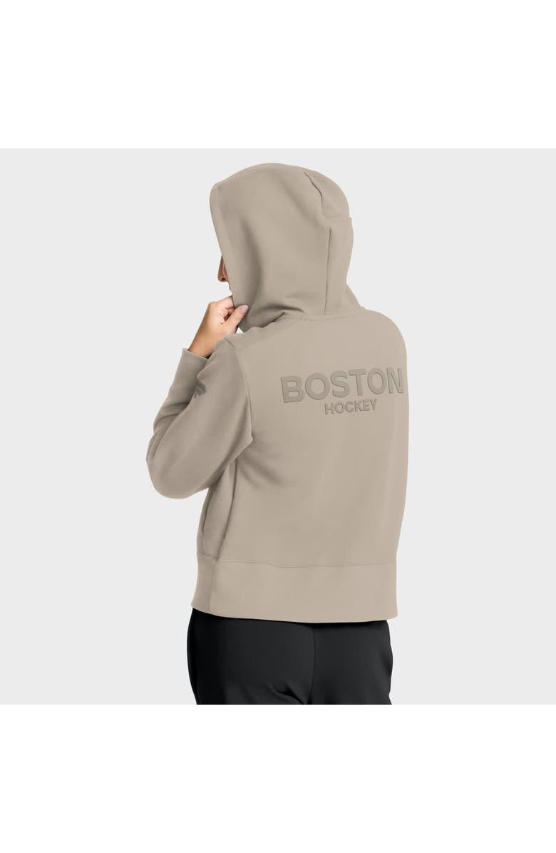 FANATICS Women's Fanatics Tan Boston Bruins Authentic Pro Road Tri-Blend Quarter-Zip Hoodie, Alternate, color, Tan