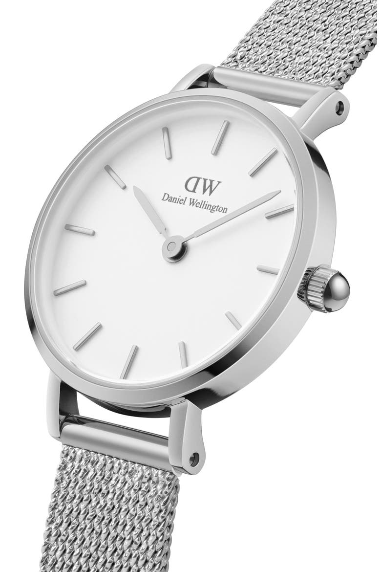 Melrose Mesh Strap Watch, 24mm, Alternate, color, SILVER/ WHITE