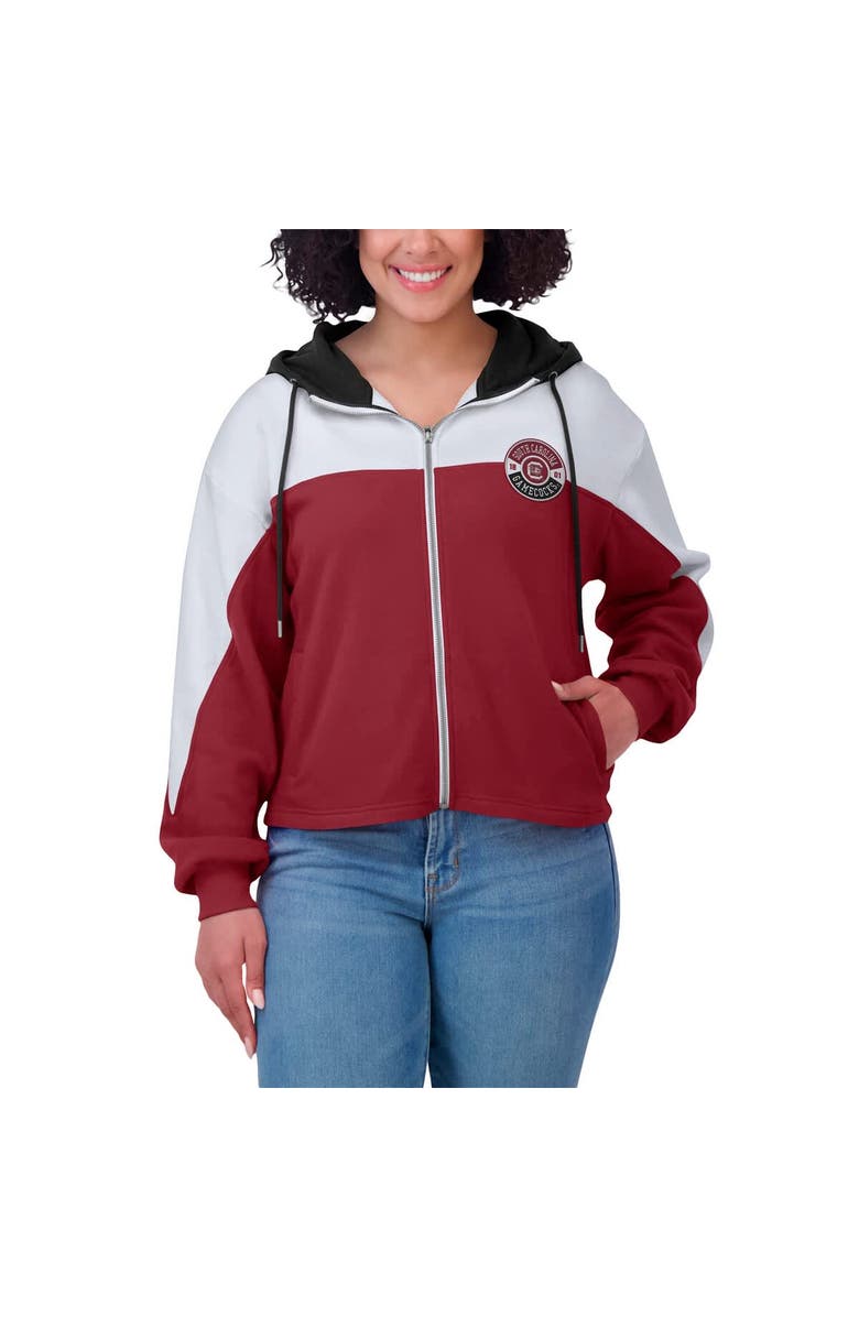 WEAR by Erin Andrews Women's WEAR by Erin Andrews Garnet South Carolina Gamecocks Color-Block Full-Zip Hoodie, Alternate, color,
