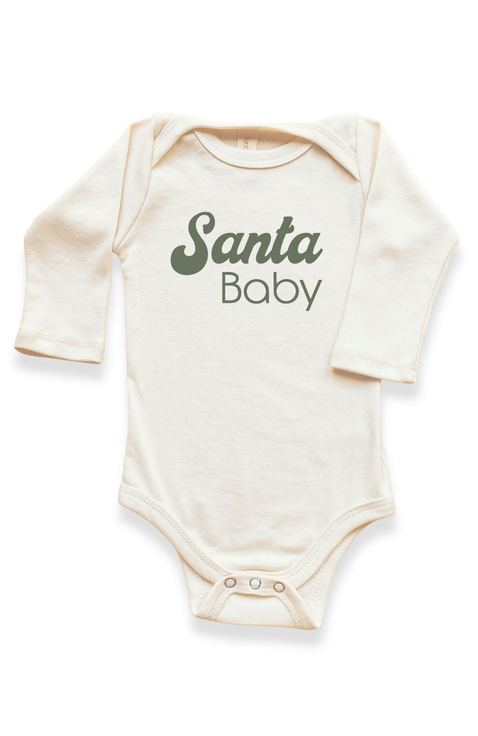 Santa Baby - Organic Long Sleeve Baby Bodysuit