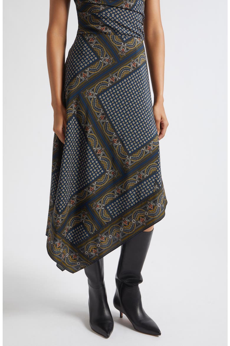 Hartley Silk Blend Midi Skirt, Alternate, color, HERITAGE NAVY MULTI