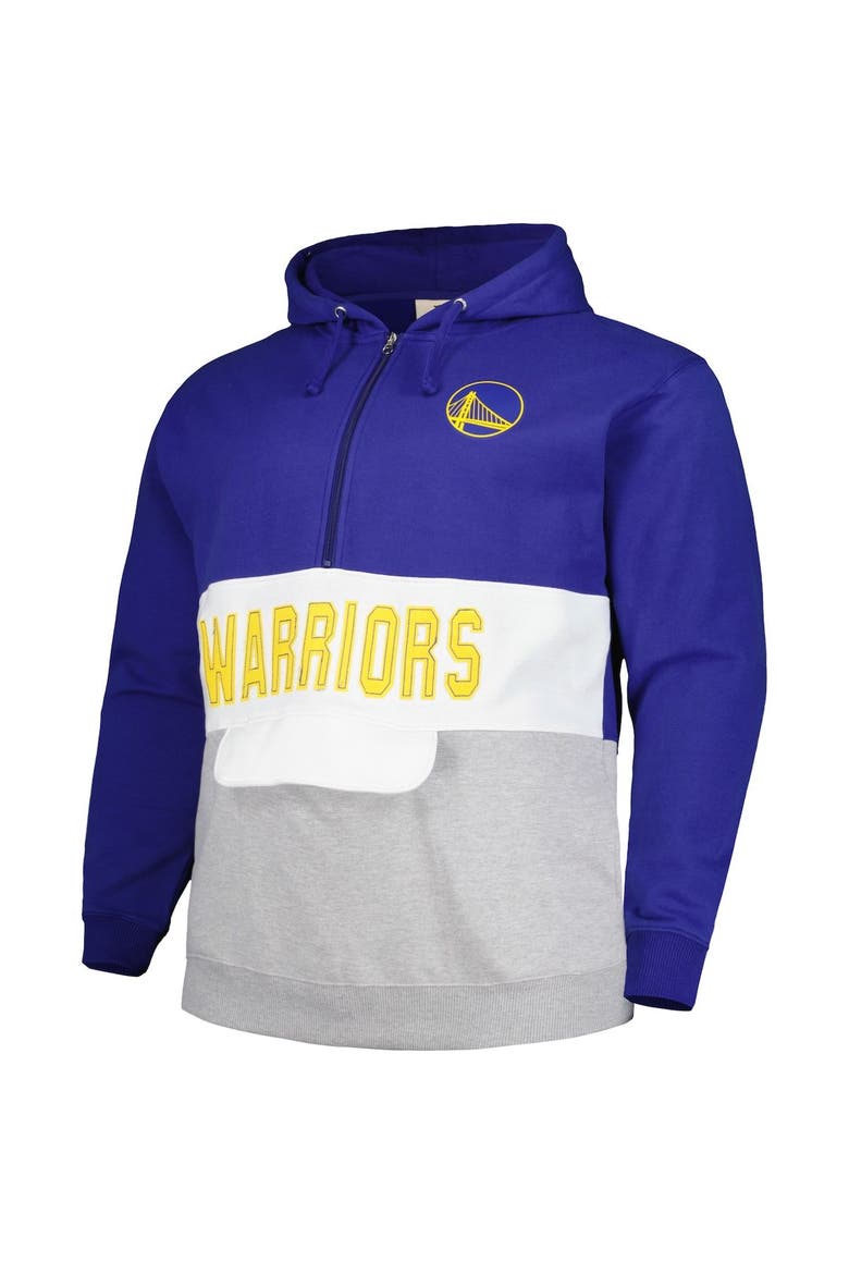 Men's Fanatics Branded Royal Golden State Warriors Big & Tall Anorak Half-Zip Hoodie, Alternate, color, Royal