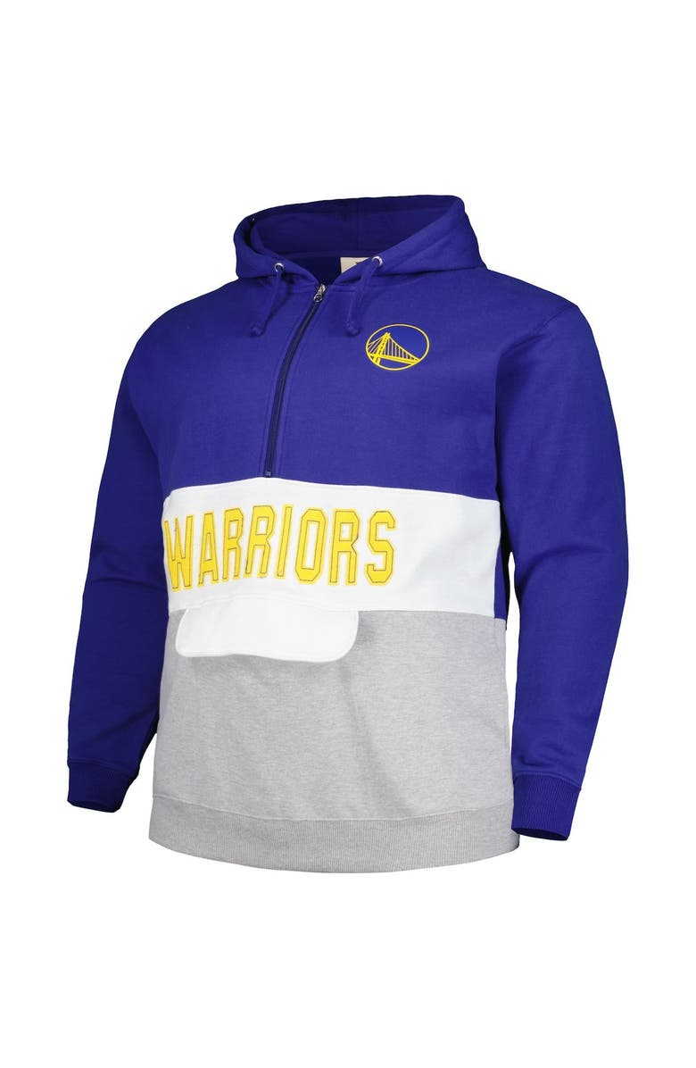FANATICS Men's Fanatics Branded Royal Golden State Warriors Big & Tall Anorak Half-Zip Hoodie, Alternate, color, Royal