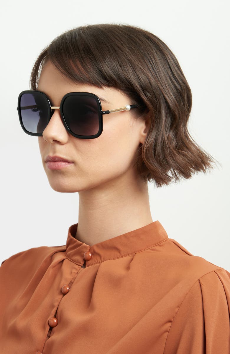 Carolina Herrera 55mm Gradient Square Sunglasses, Alternate, color, 