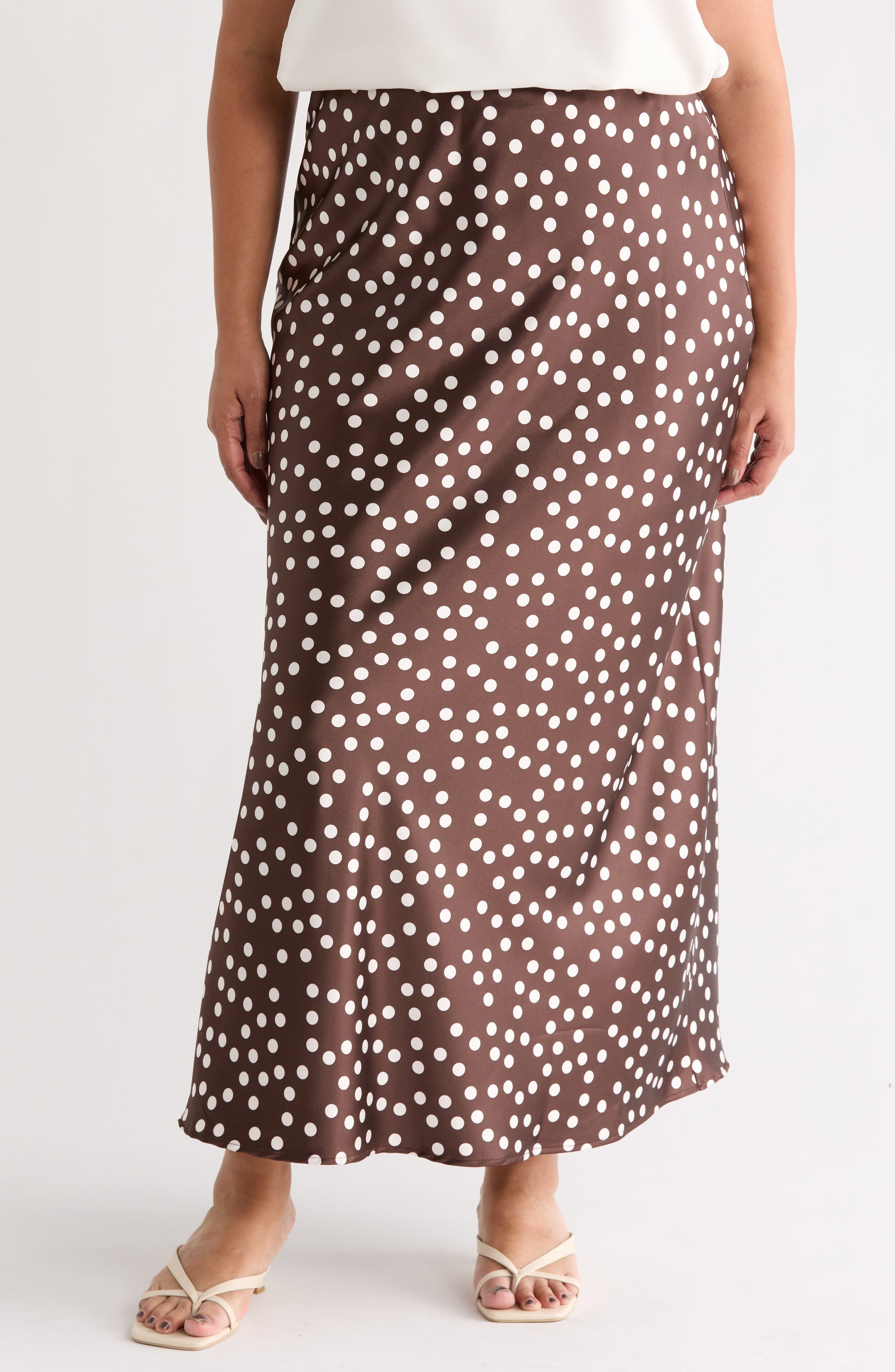 Polka Dot Satin Maxi Skirt - image 5