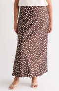 Renee C Polka Dot Satin Maxi Skirt