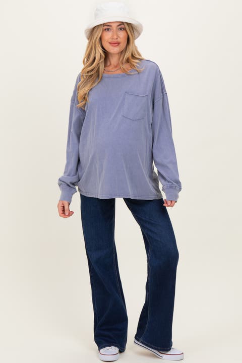 Dark Wash Maternity Flare Jeans