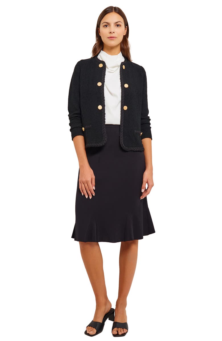 Misook Braided Trim Tweed Jacket, Alternate, color,