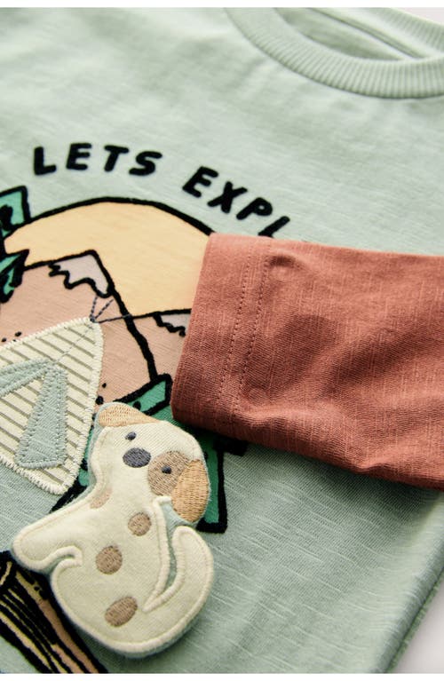 Next Kids' 3d Critter Baseball Sleeve T-shirt In Green